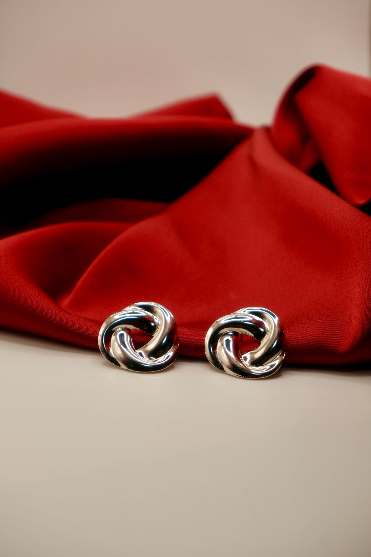 Anya Twisted Knot Silver Earrings
