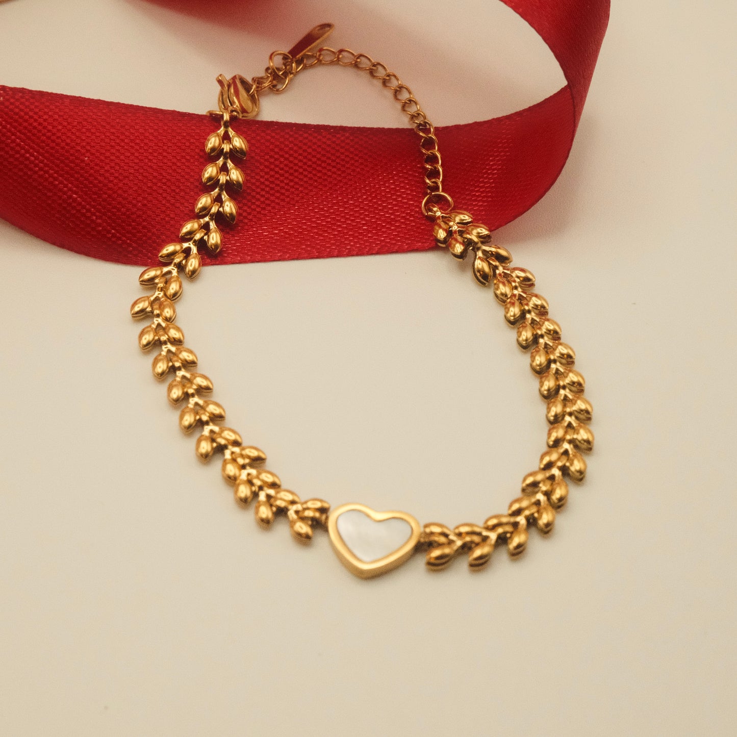 Felicity Heart Pearl Bracelet