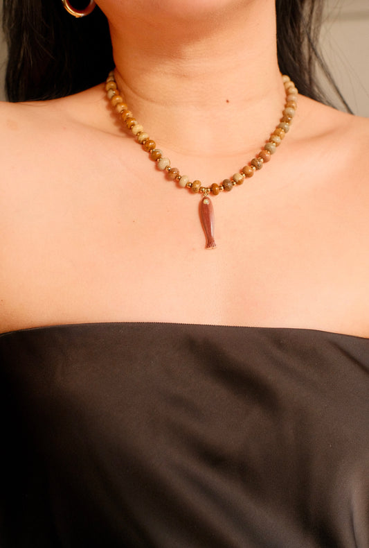 Sardine Club Necklace (Jasper Stone)