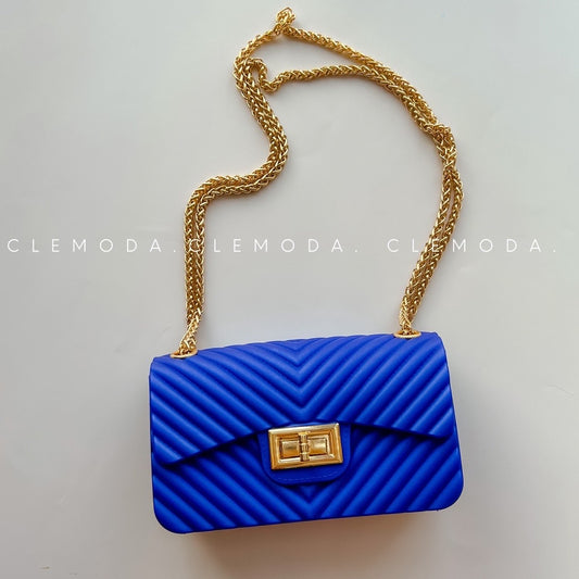 Jelly Flap Bag with Gold Chain