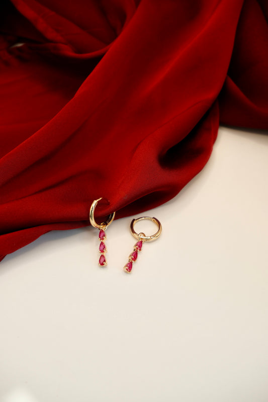 Alicia Hoops 2-way Drop Pink Earrings