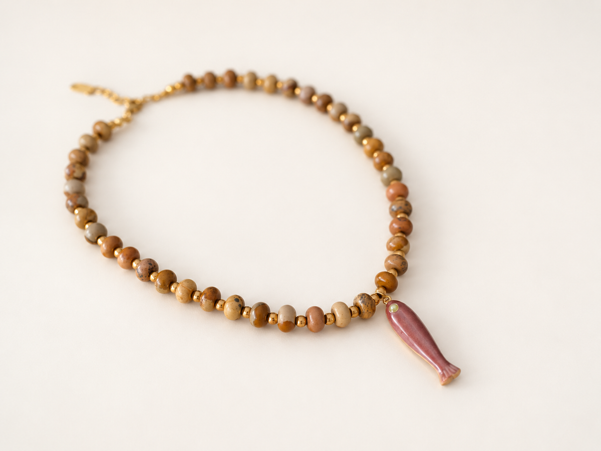 Sardine Club Necklace (Natural Stone)