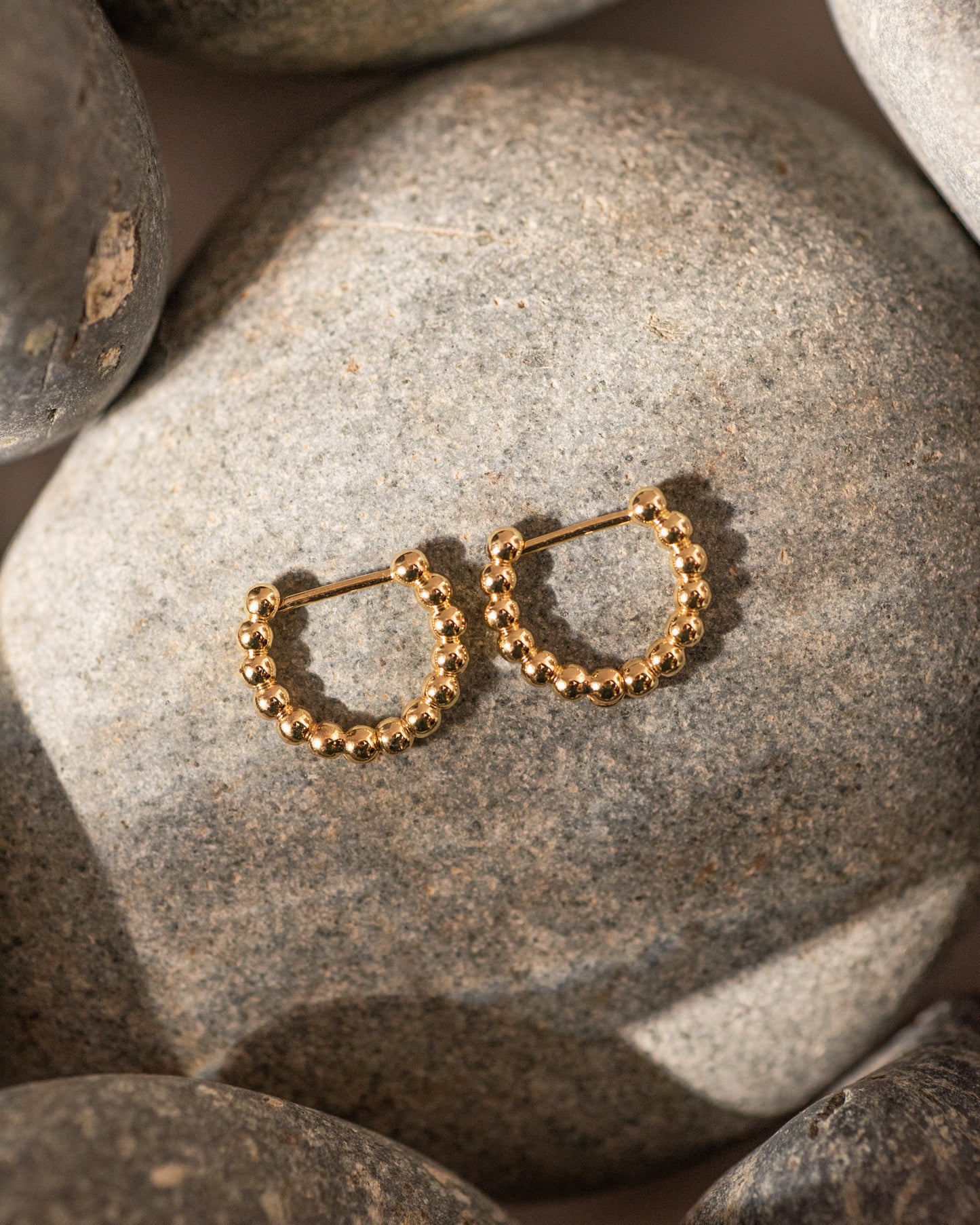 Alicia HOOPS Semi-Circle Dotted Earrings