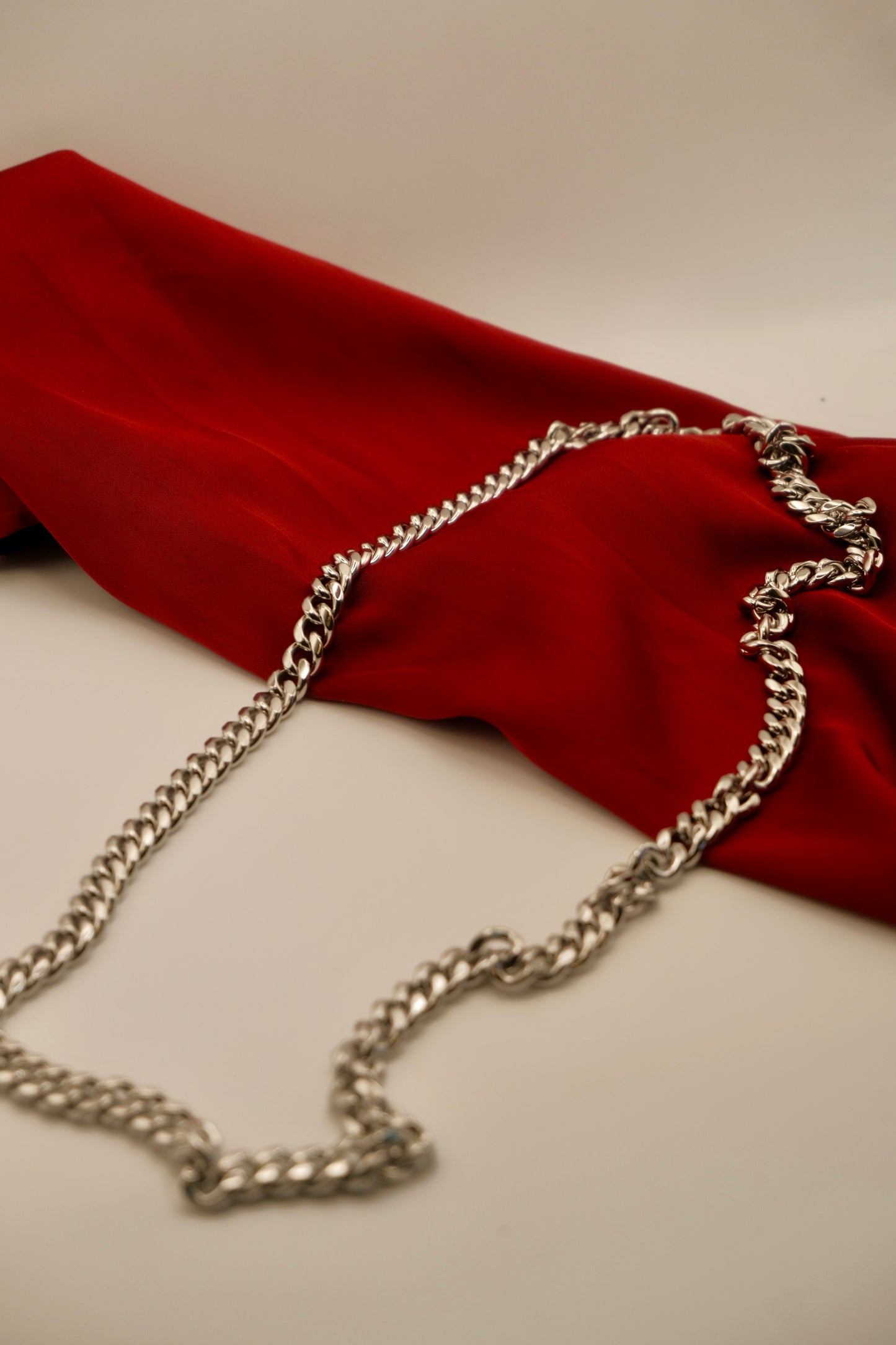 Classic Cuban Silver Necklace