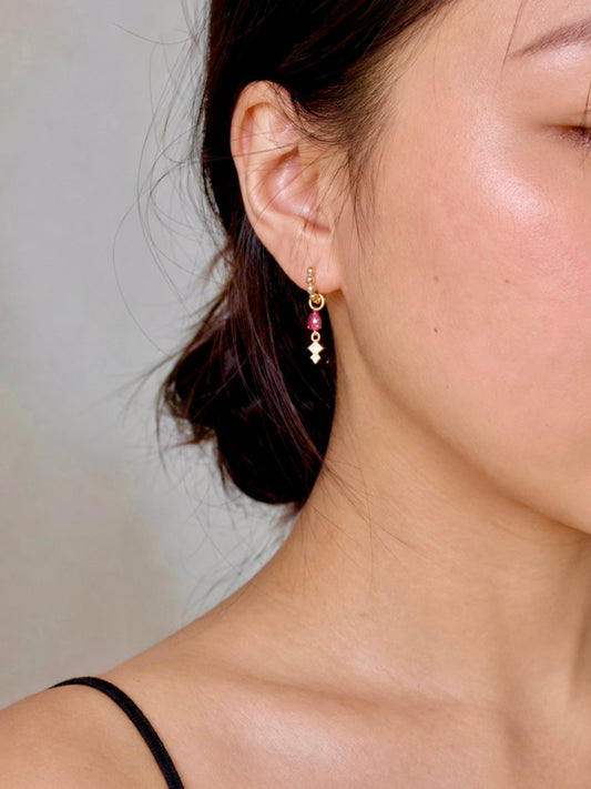 Alicia Hoops 2-way Drop Pink Earrings