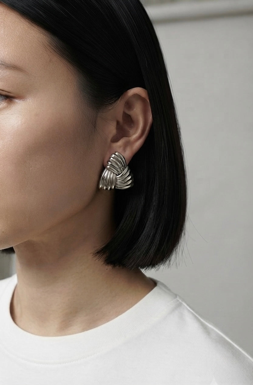 Anya Twisted Silver Earrings