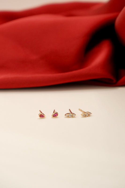 Stella Stud Teardrop Earrings