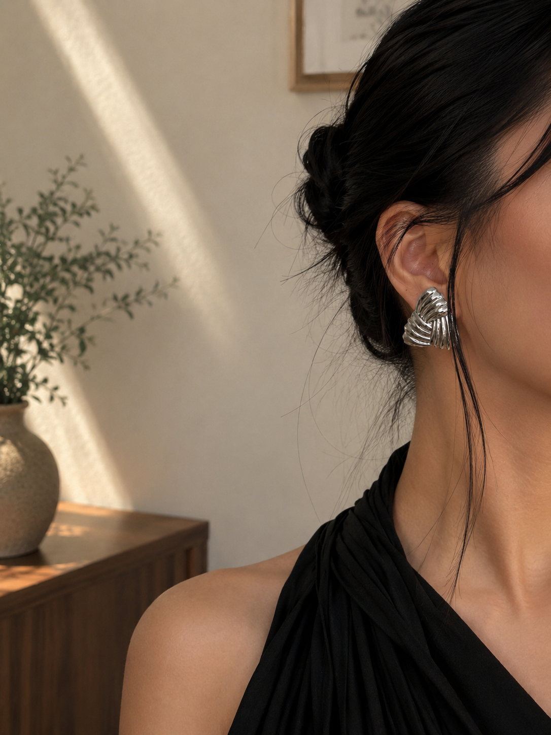 Anya Twisted Silver Earrings