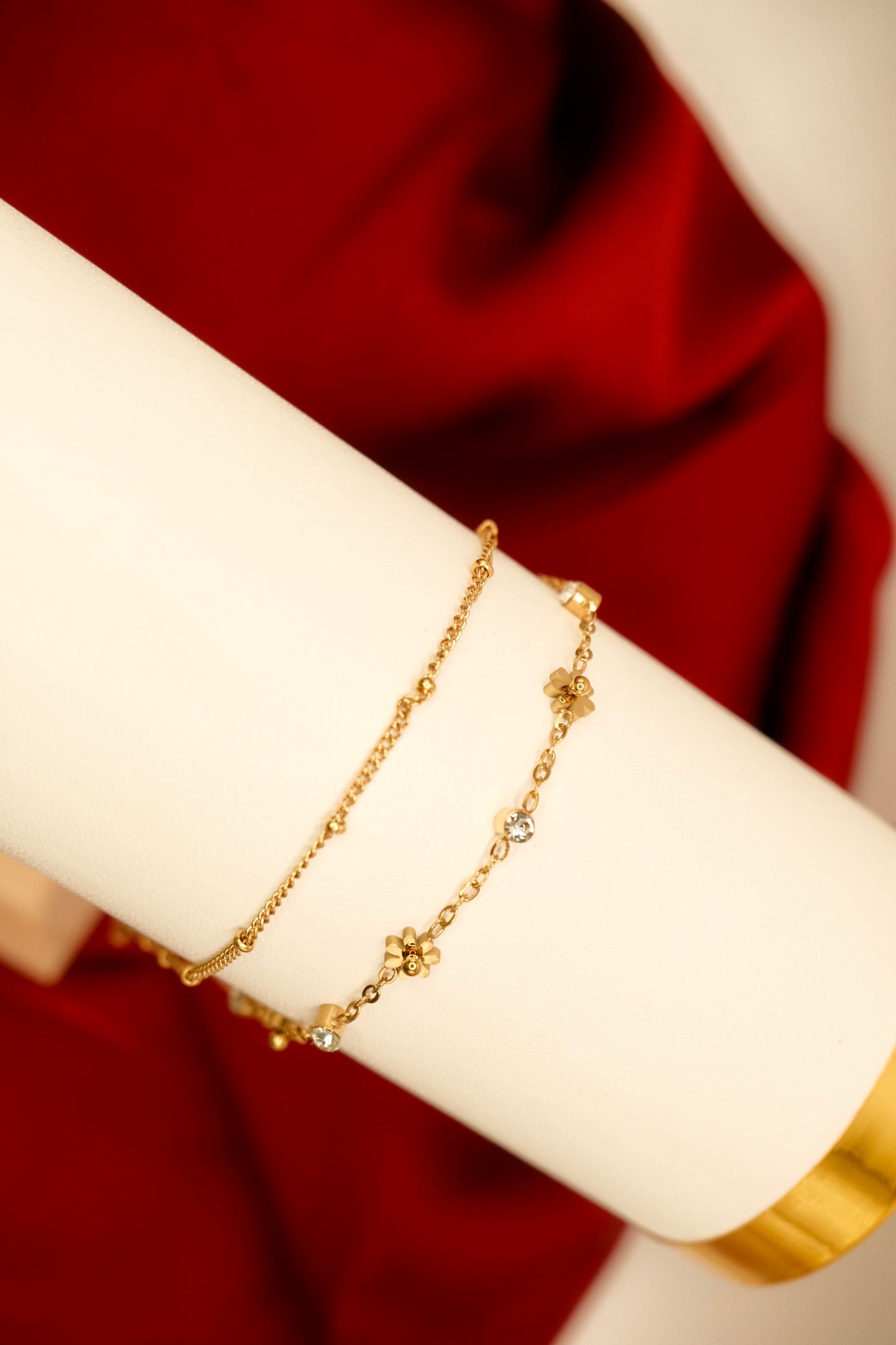 Daisy Crystal Layer Bracelet