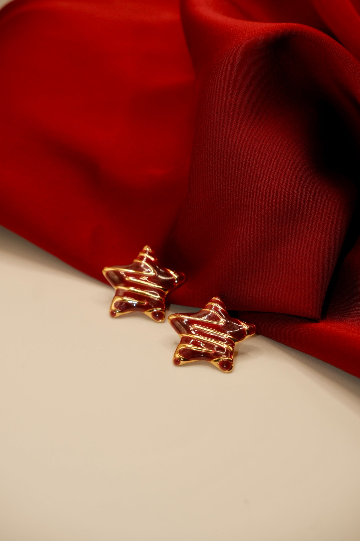 Anya Star Wine Red Earrings