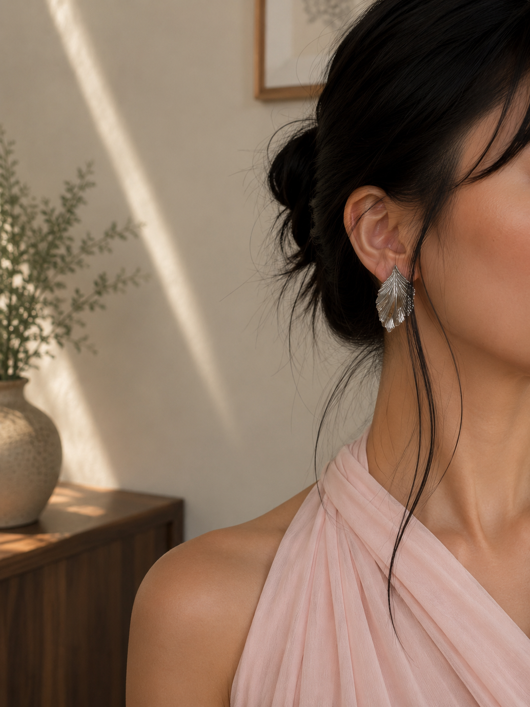 Anya Silver Leaf Earrings