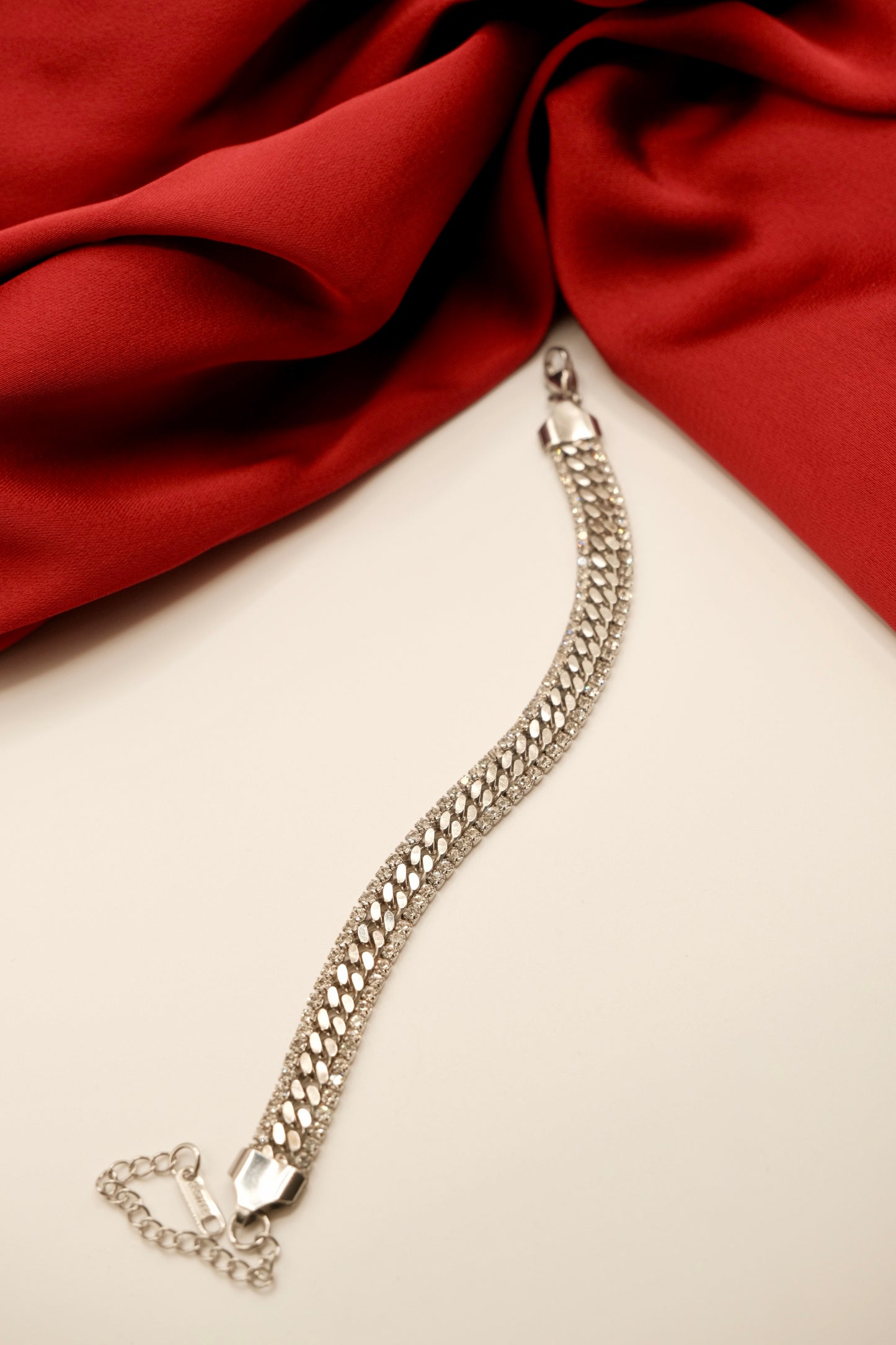 Duo Tennis Link Silver Bracelet