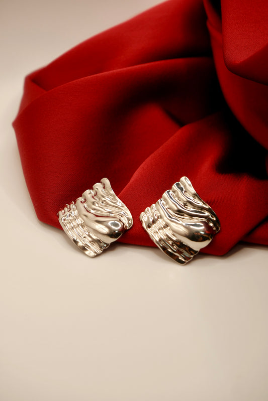 Anya Irregular Silver Earrings