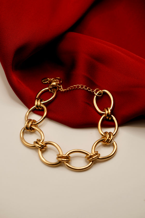 Cuban Orbit Gold Link Bracelet