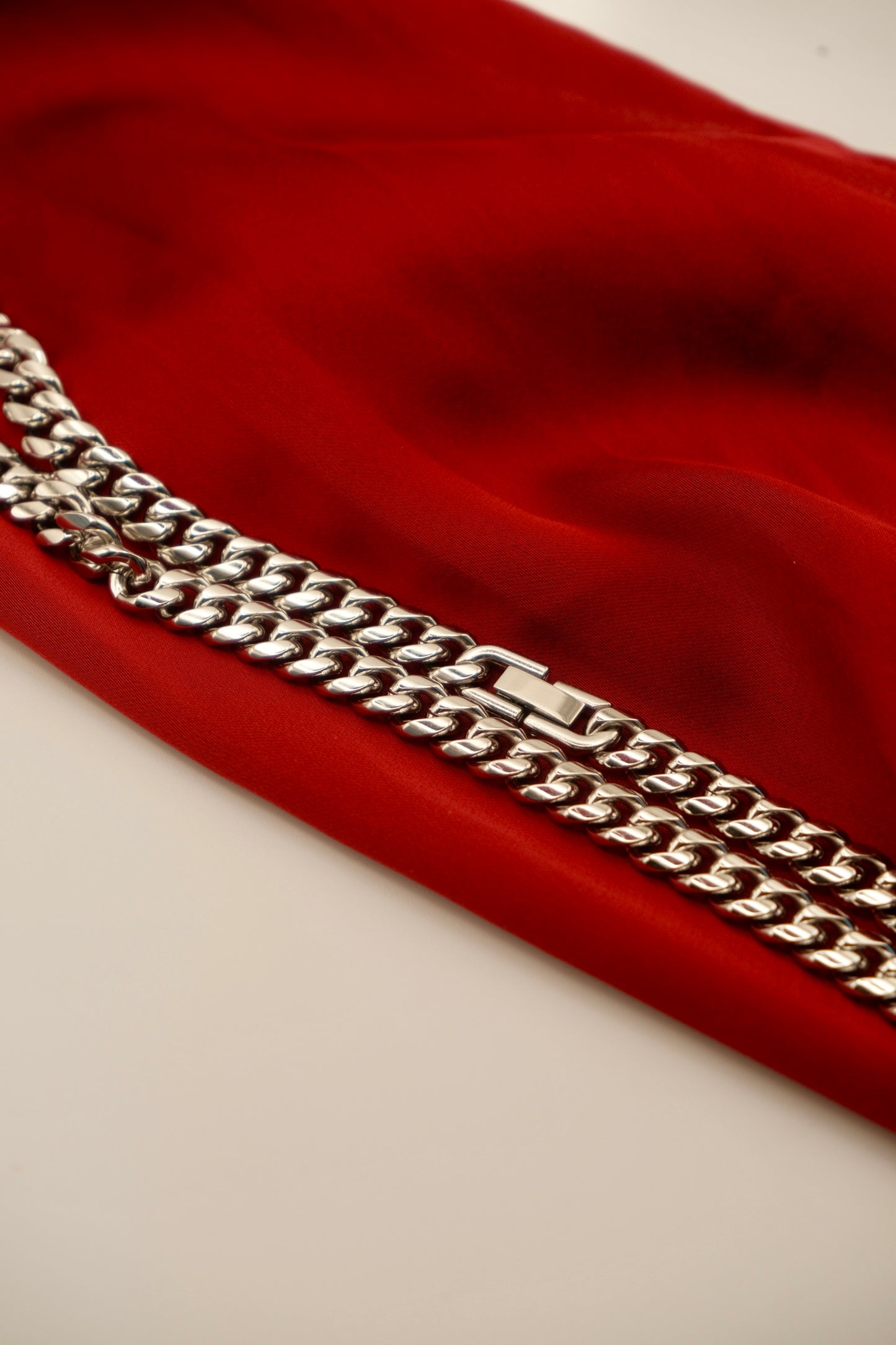 Classic Cuban Silver Necklace