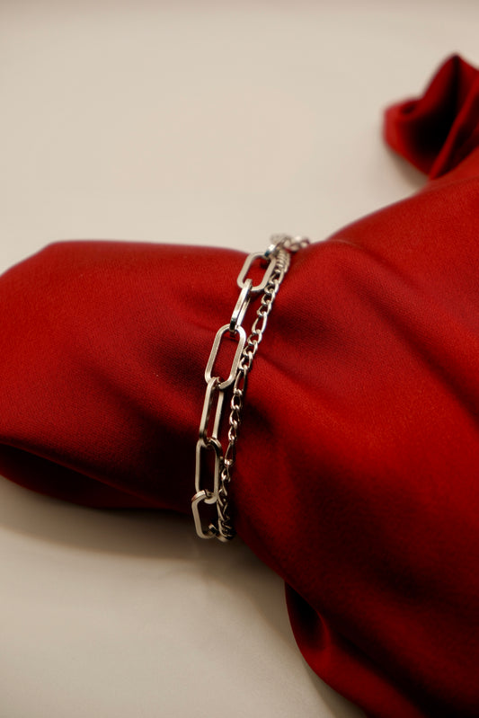 Paperclip Cuban Silver Bracelet