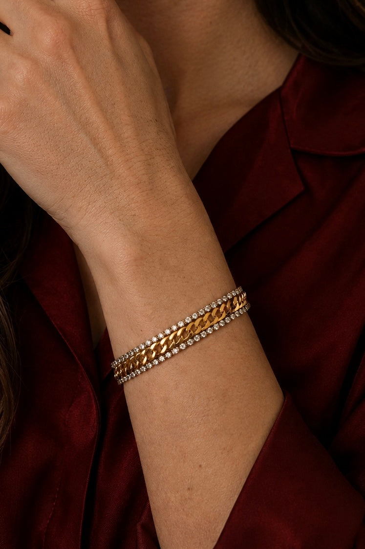 Duo Tennis Link Bracelet