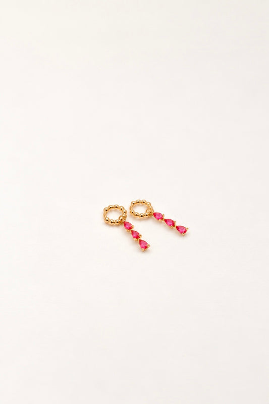 Alicia Hoops 2-way Pink Drop Earrings