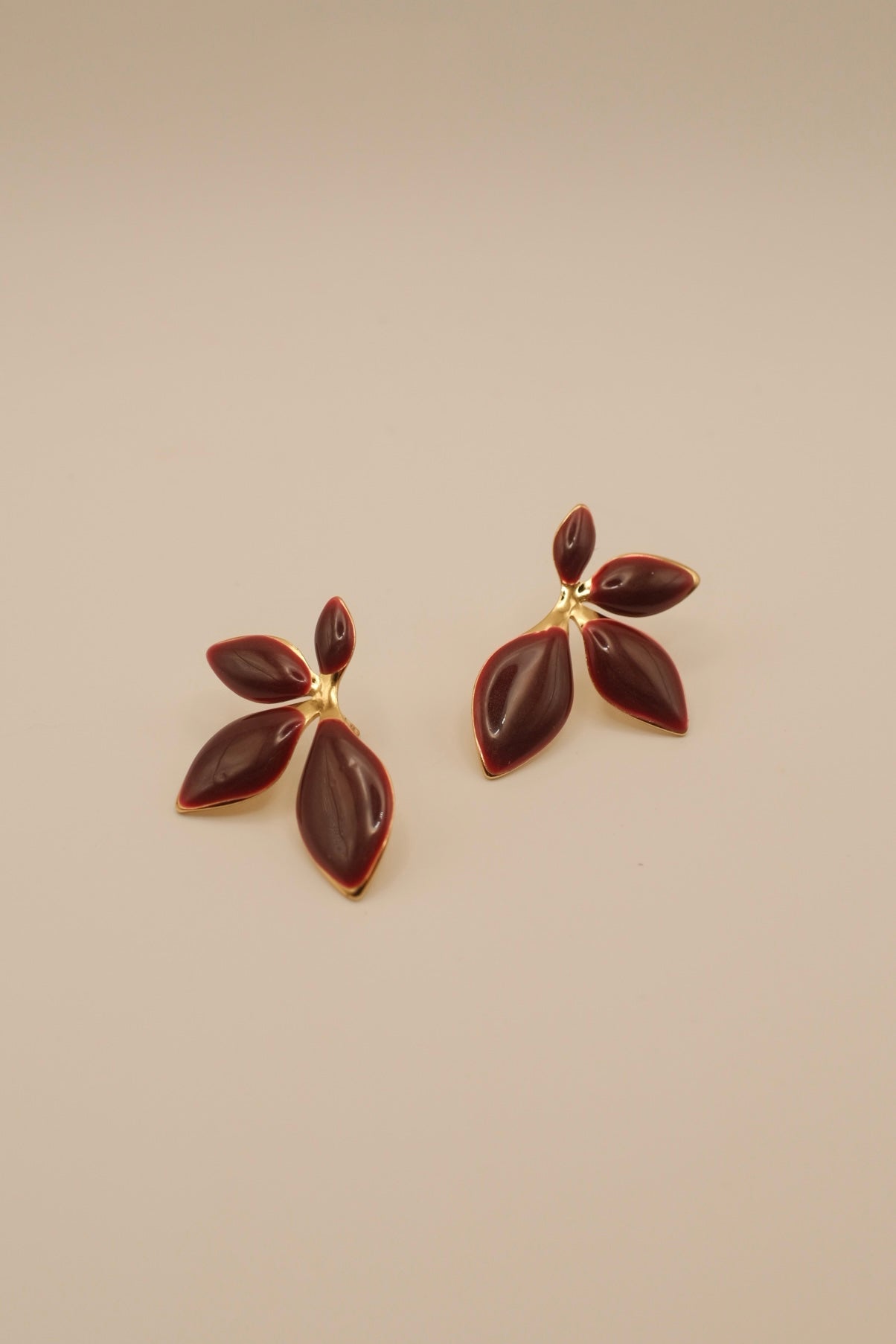 Anya Wine Red Flora Chunky Earrings