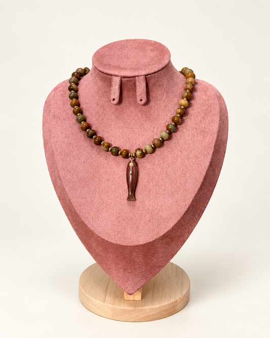 Sardine Club Necklace (Jasper Stone)