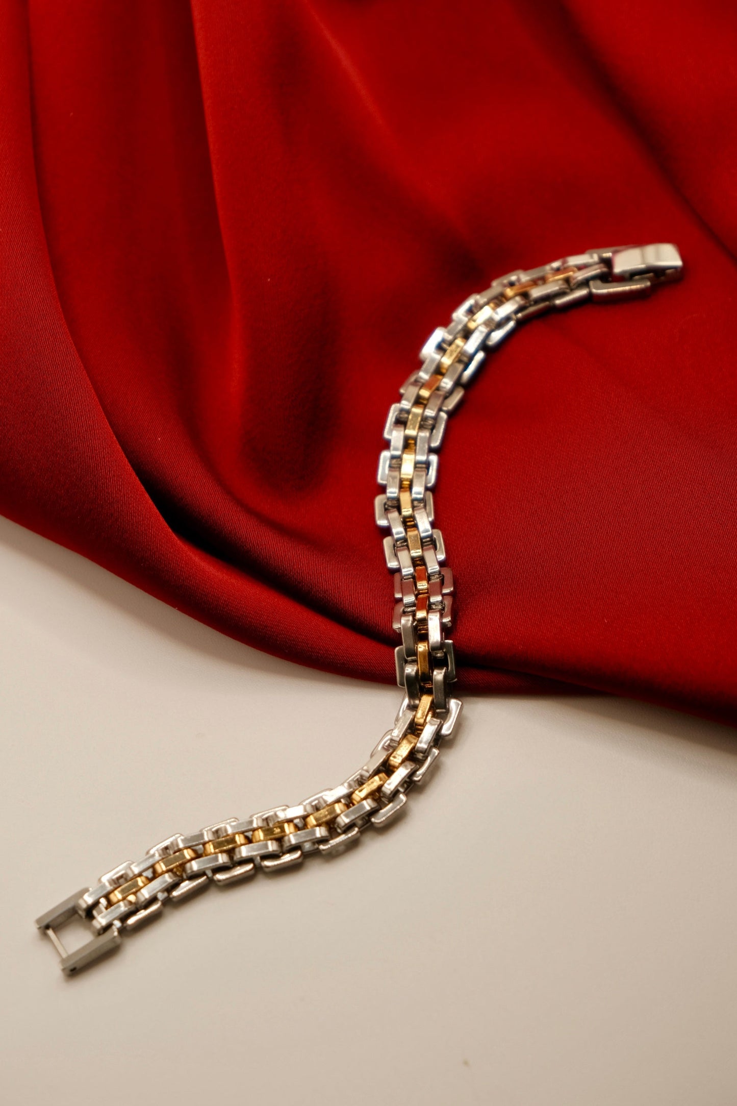 Two-toned Cuban Chain Bracelet