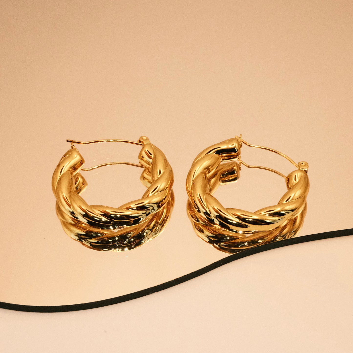 Anya Chunky Twisted Hoop Earrings