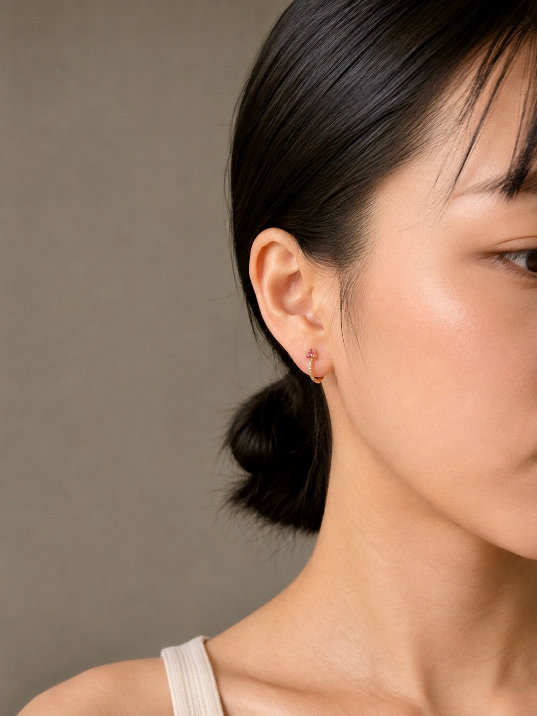 Alicia Hoops Pink Crystal Earrings