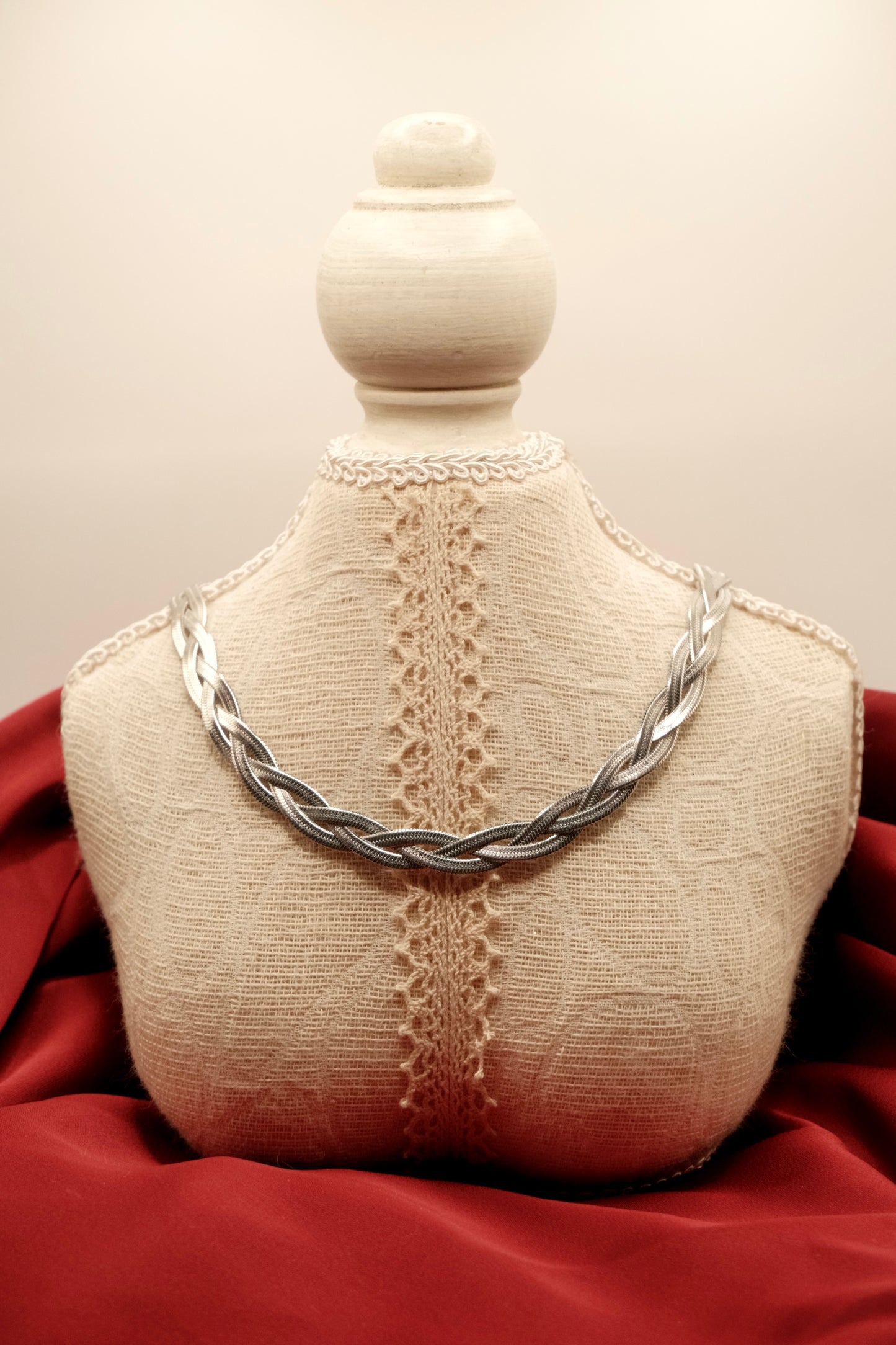 Aura Braided Silver Necklace
