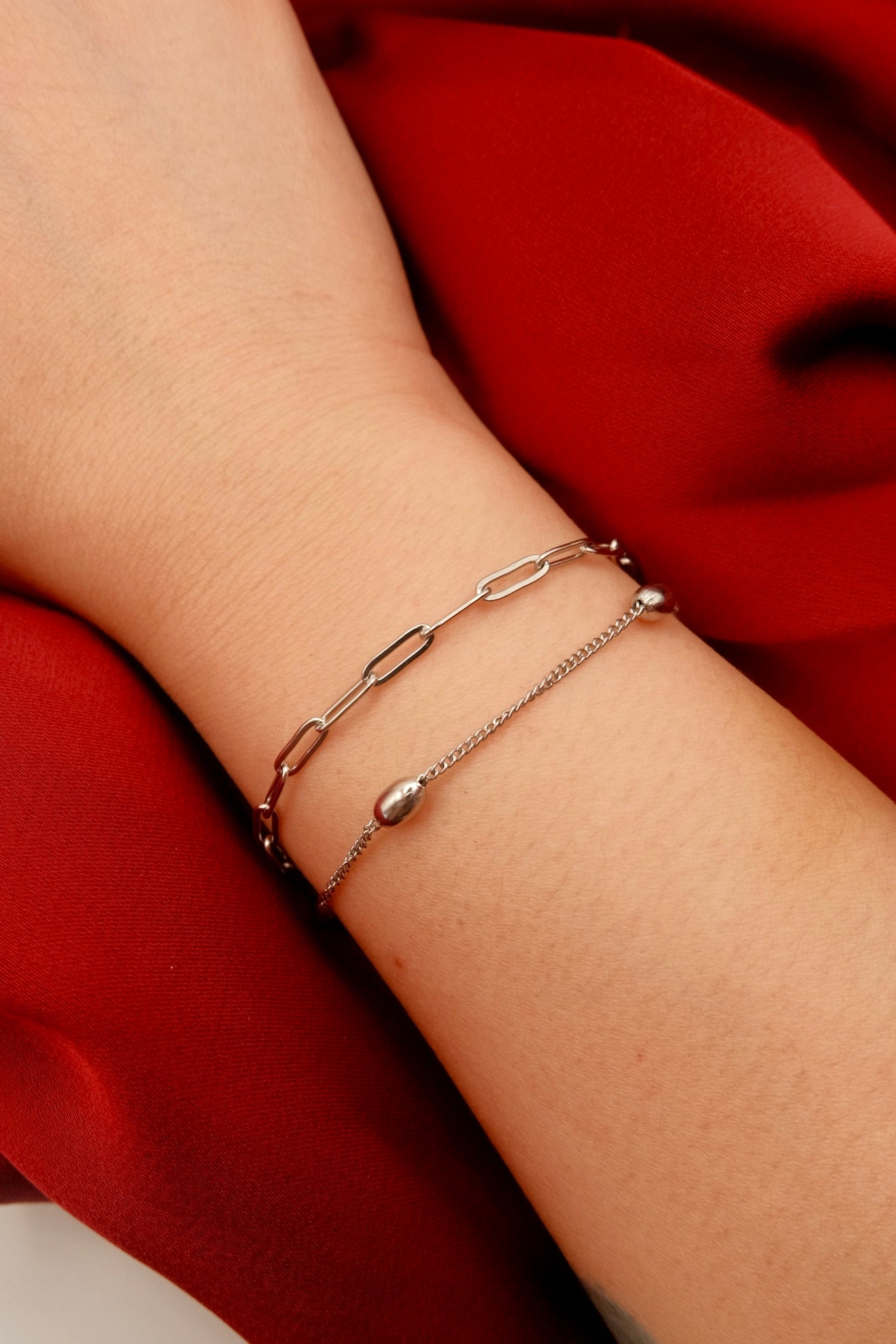 Paperclip Ball Silver Bracelet