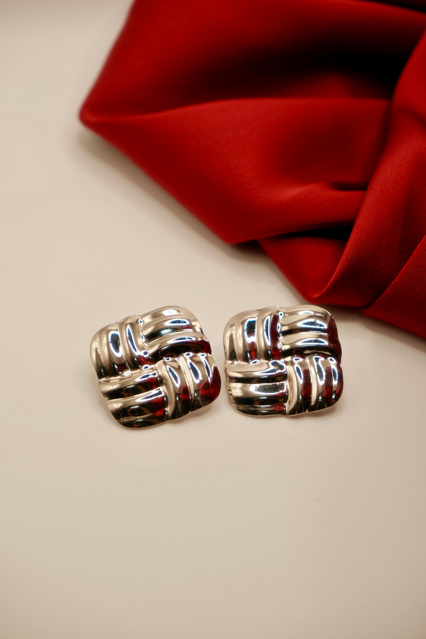 Anya Silver Weave Earrings
