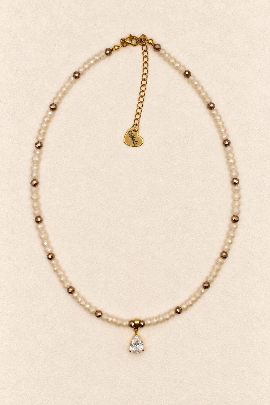Ecru Waterdrop Necklace