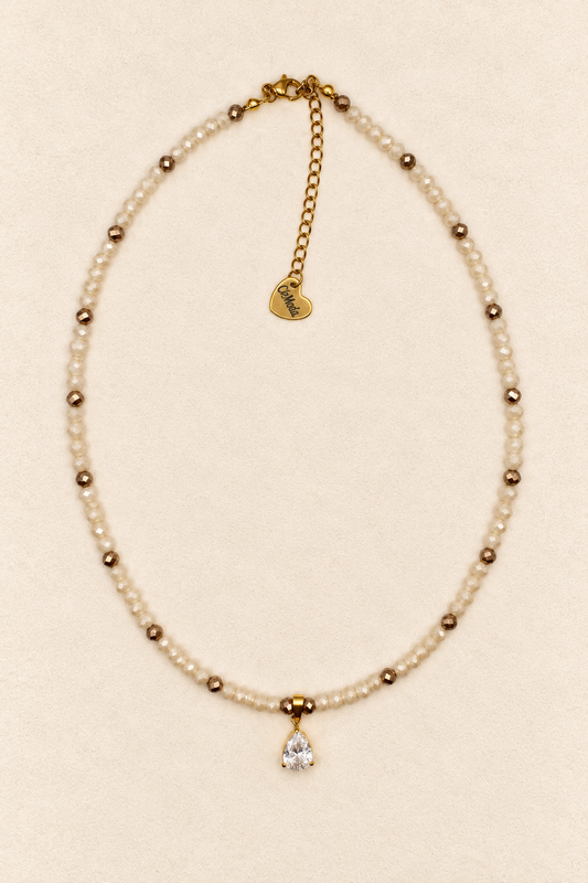 Ecru Waterdrop Necklace