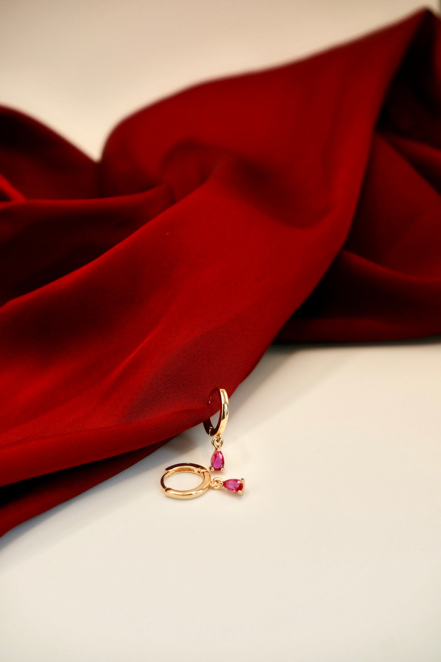 Alicia Hoops Pink Drop Earrings