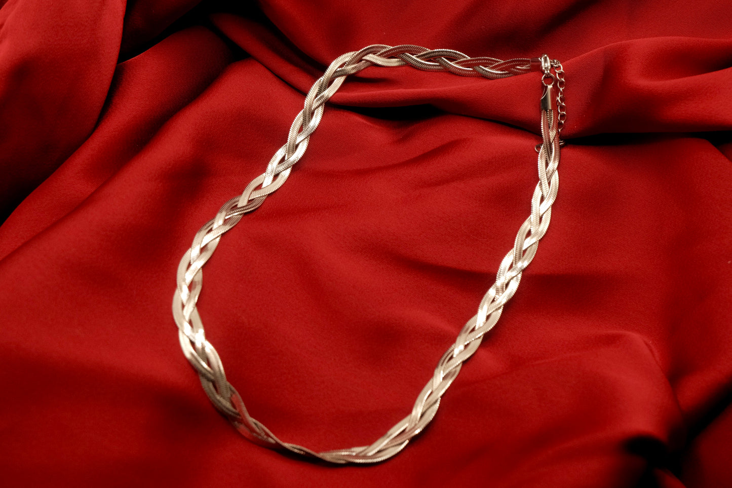 Aura Braided Silver Necklace