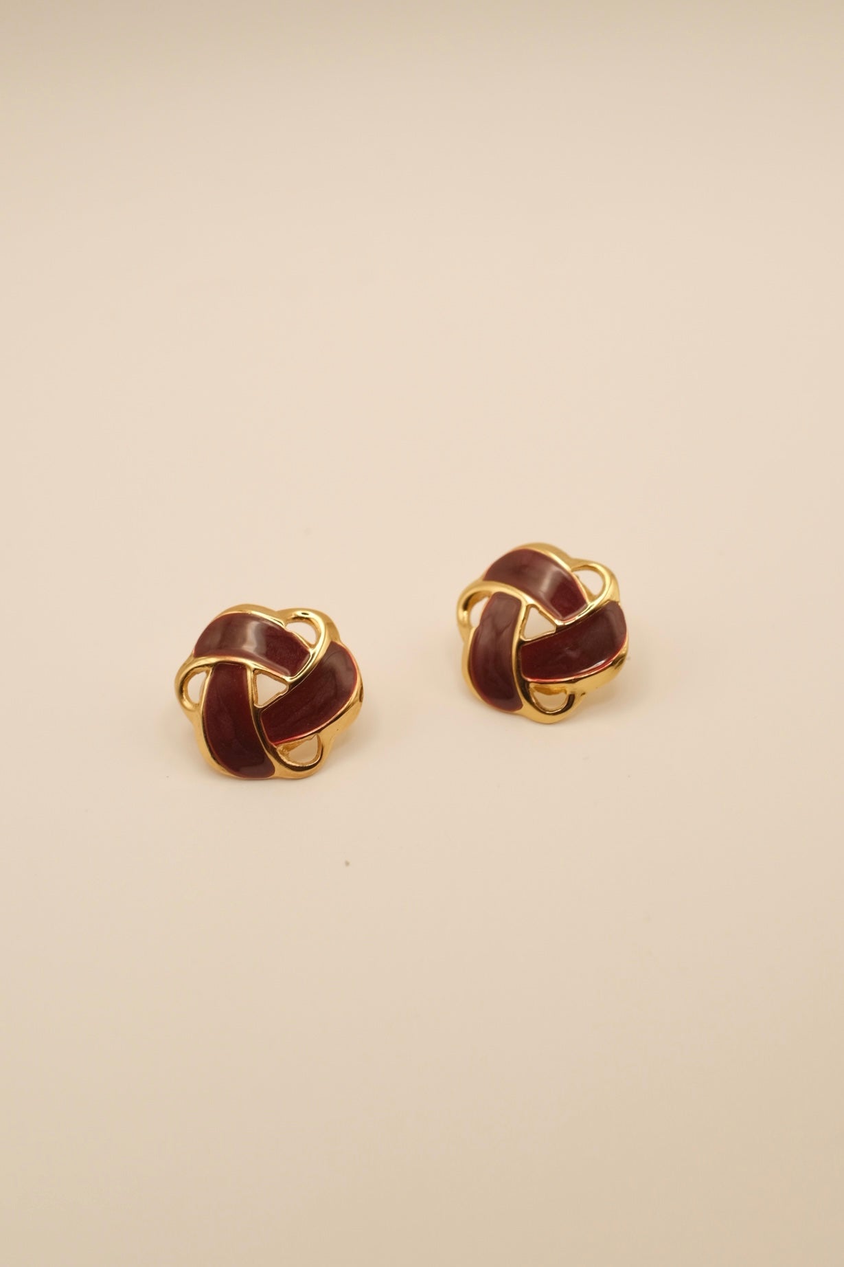 Anya Wine Red Round Chunky Earrings