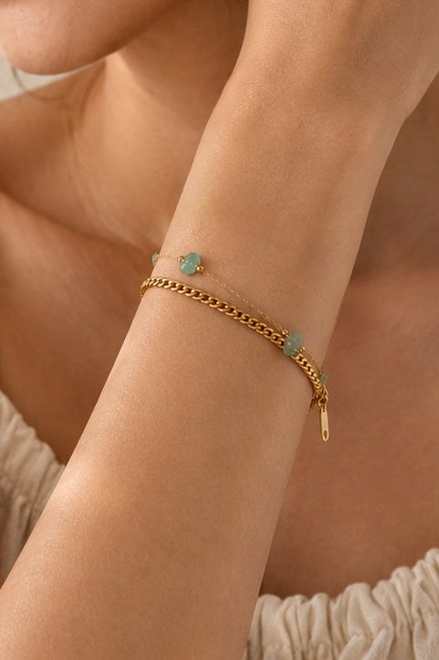 Verdant Natural Stone Layer Bracelet