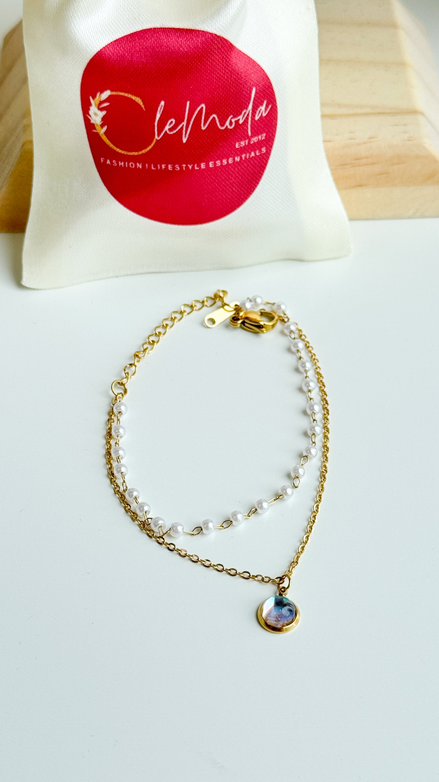 Felicity Pearl Crystal Layer Bracelet