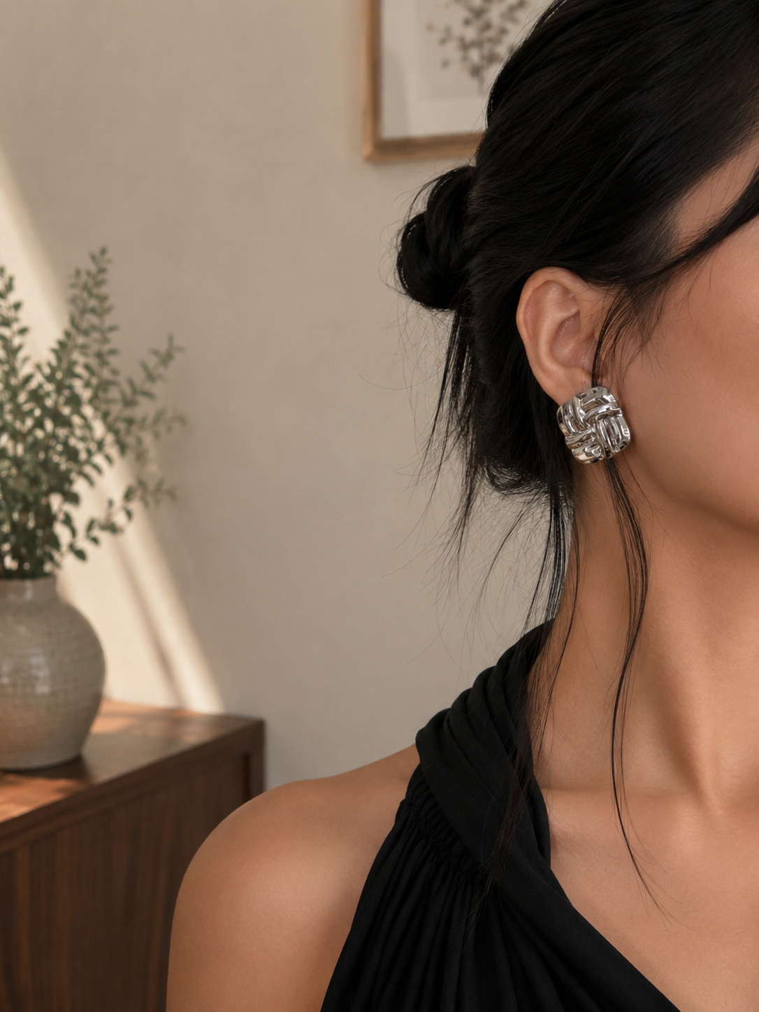 Anya Silver Weave Earrings