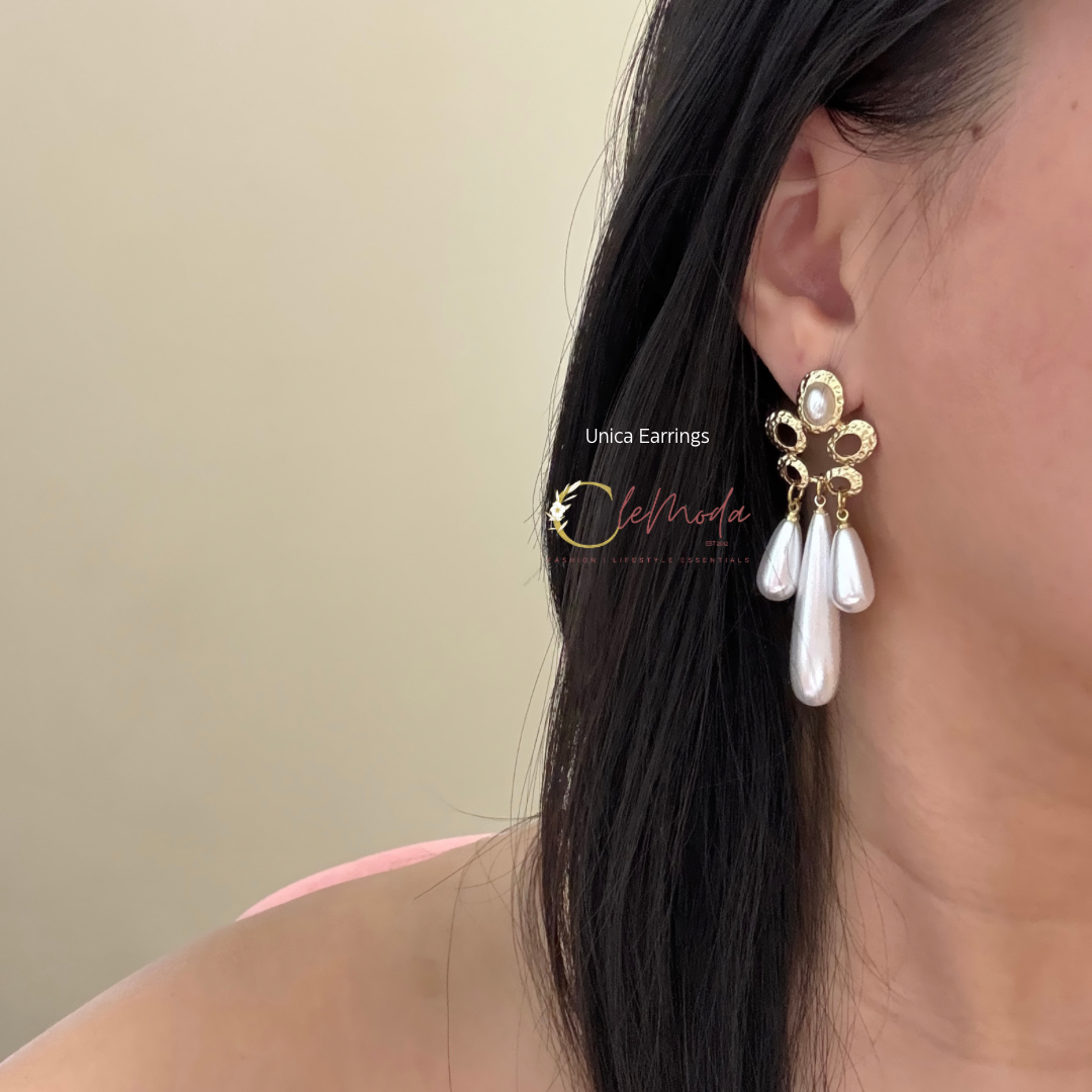 Unica long Pearls Drop Earrings