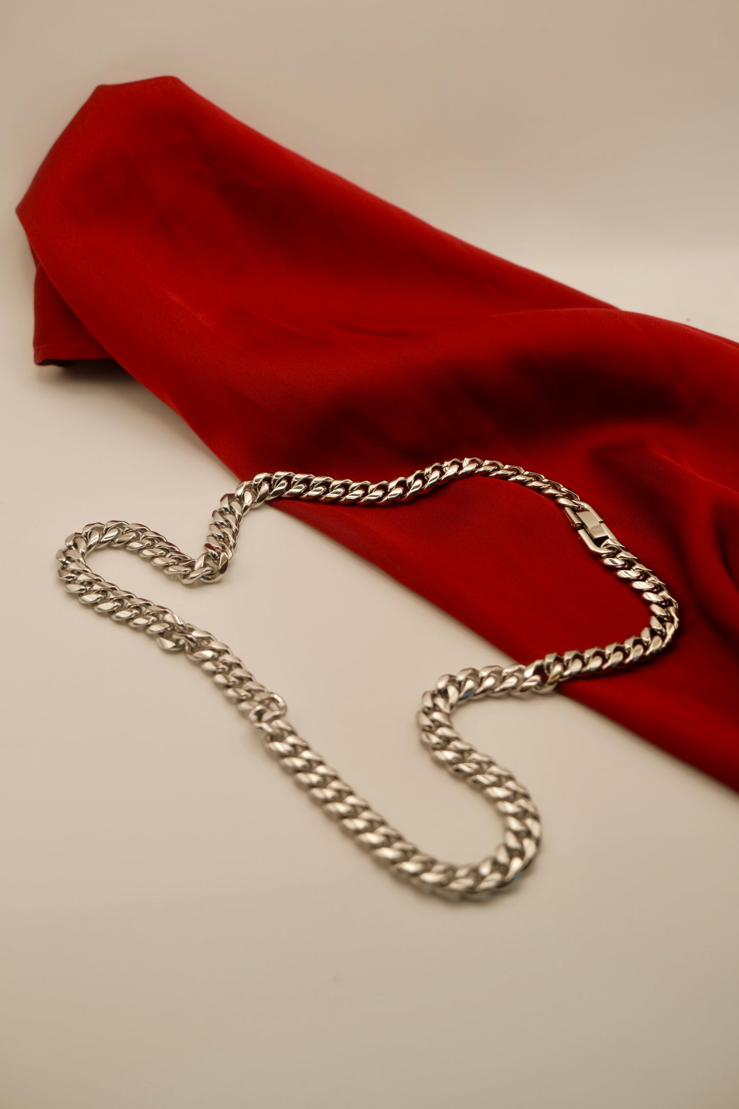 Classic Cuban Silver Necklace