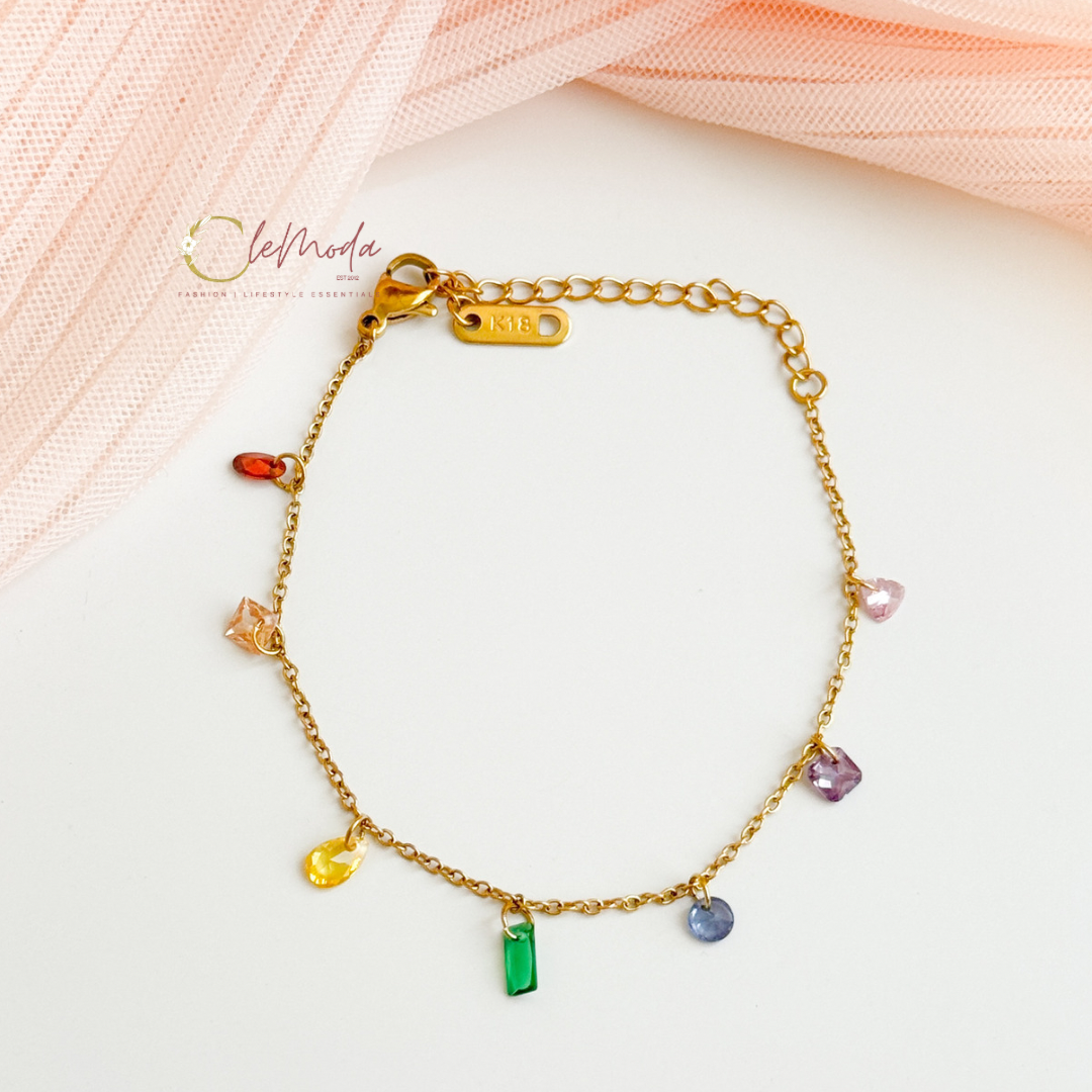 Felicity Mulit-color Drop Crystals Bracelet