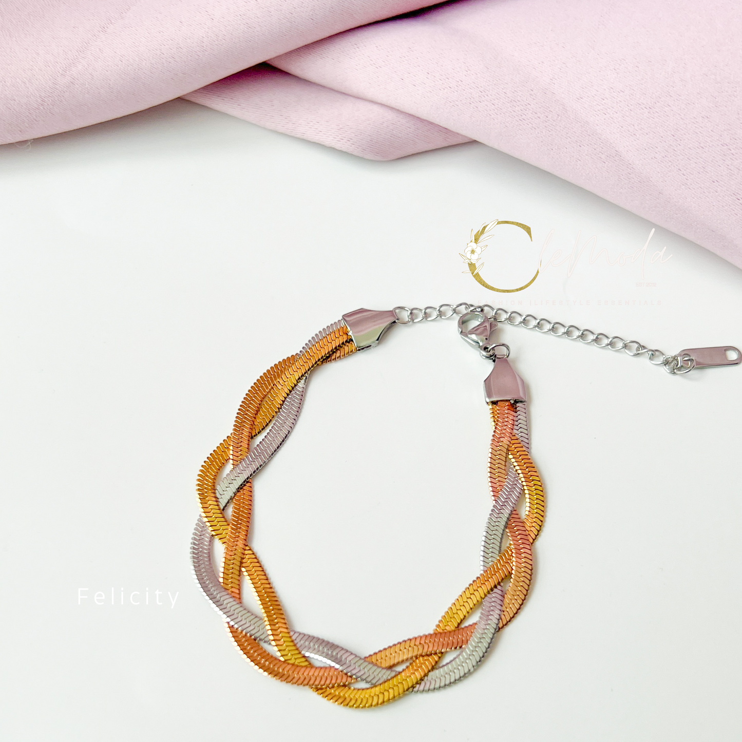 Felicity Tricolor Snake Braided Bracelet