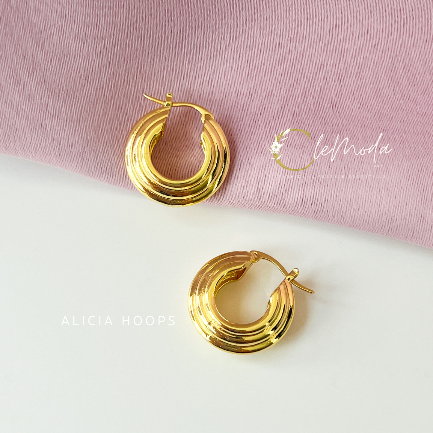 Alicia HOOPS Chunky Yellow Gold Earrings