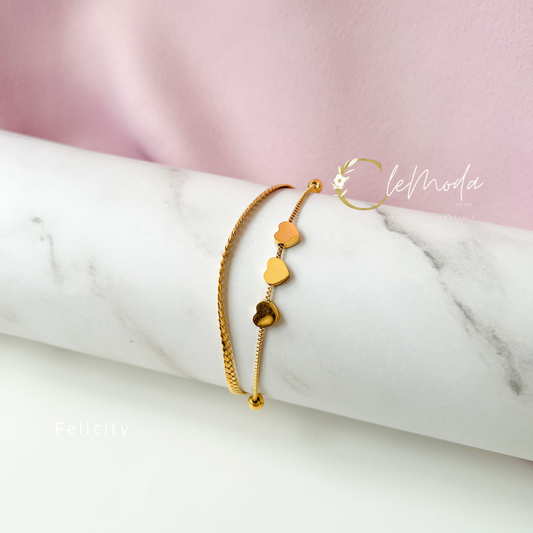 Felicity Triple Heart Bracelet