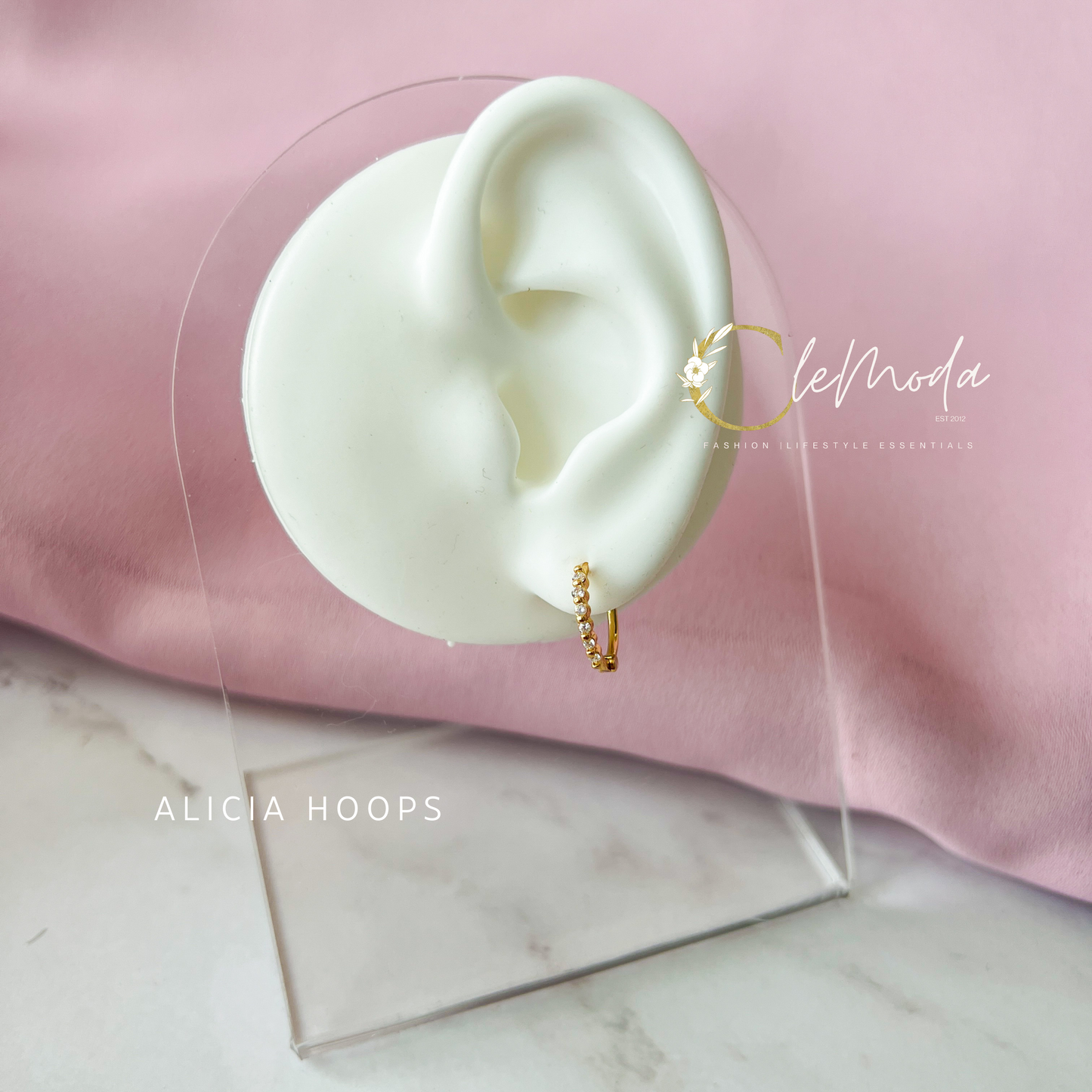 Alicia HOOPS Small Huggies Zirconia Earrings