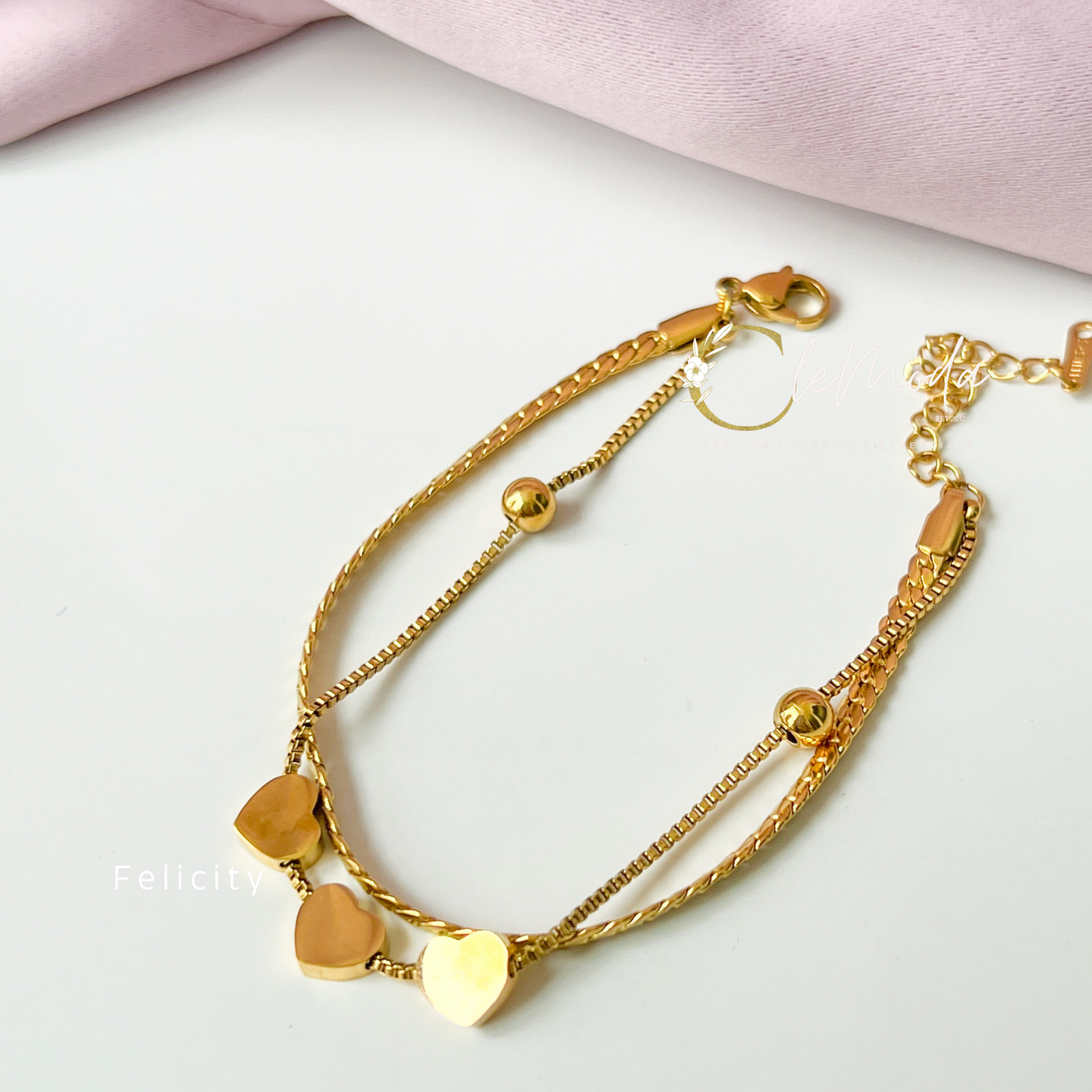 Felicity Triple Heart Bracelet