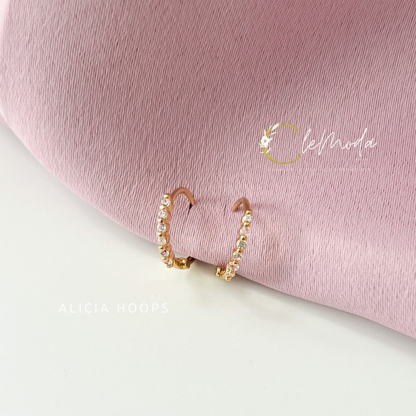 Alicia HOOPS Small Huggies Zirconia Earrings